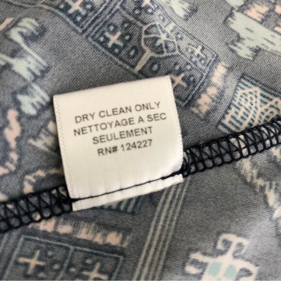 MISA Los Angeles navy blue geometric graphic print shift dress size 1X - Picture 14 of 15